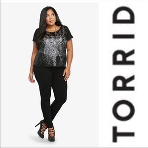 Torrid Faux Leather Cut-Out Blouse